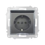 Ovivo Grano Kapaklı Topraklı Priz (Siyah)