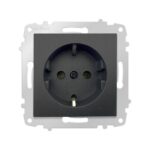 Ovivo Grano Topraklı Priz (Siyah)