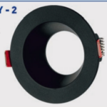 Lampist Yuvarlak Siyah Çerçeve Siyah Reflektör