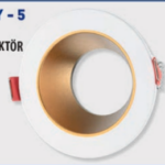 Lampist Yuvarlak Beyaz Çerçeve Rose Gold Reflektör