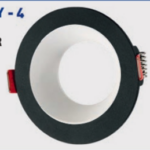 Lampist Yuvarlak Siyah Çerçeve Beyaz Reflektör