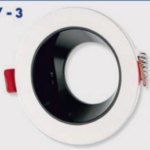 Lampist Yuvarlak Beyaz Çerçeve Siyah Reflektör