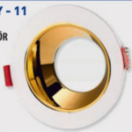Lampist Yuvarlak Beyaz Çerçeve Gold Reflektör