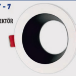 Lampist Yuvarlak Beyaz Çerçeve Siyah Krom Reflektör