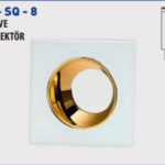 Lampist Kare Beyaz Çerçeve Gold Reflektör